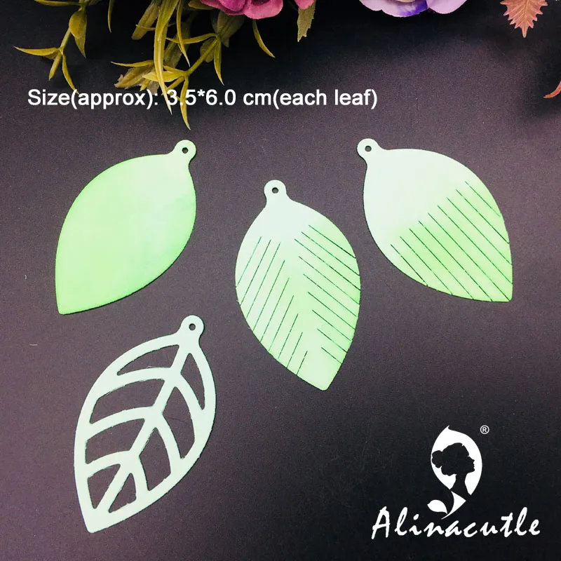 Alinacutle Metal Cutting Die Cut Leaves Tag Set Earrings Scrapbooking Paper Craft Handmade Card Album Punch Art Cutter | Дом и сад