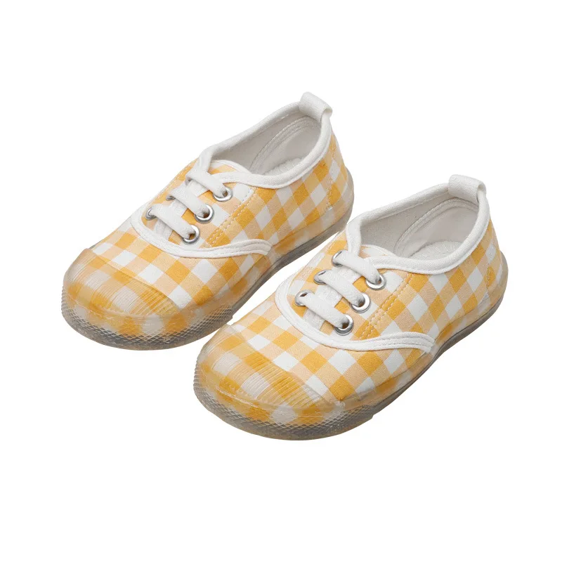 

Kids Canvas Shoes 2021 New Fashion Toddler Boys Girls Plaid Shoes Soft Sole Anti-Slippery Children Slip-On Shoes Drop Shipping