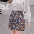 HELIAR женские богемные Юбки Вышивка A-Line мини-юбки Chic с принтом геометрических фигур и шерстяные широкие брюки в винтажном стиле, в богемном стиле, в народном стиле юбки для женщин