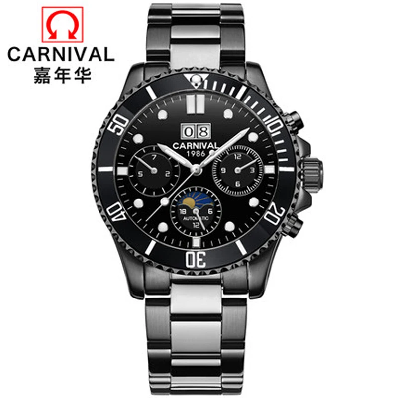 

New Automatic Mechanical Watches Men Top Luxury Brand Carnival Sports Watches Sapphire Waterproof Men Watch Reloj hombre C8880-5