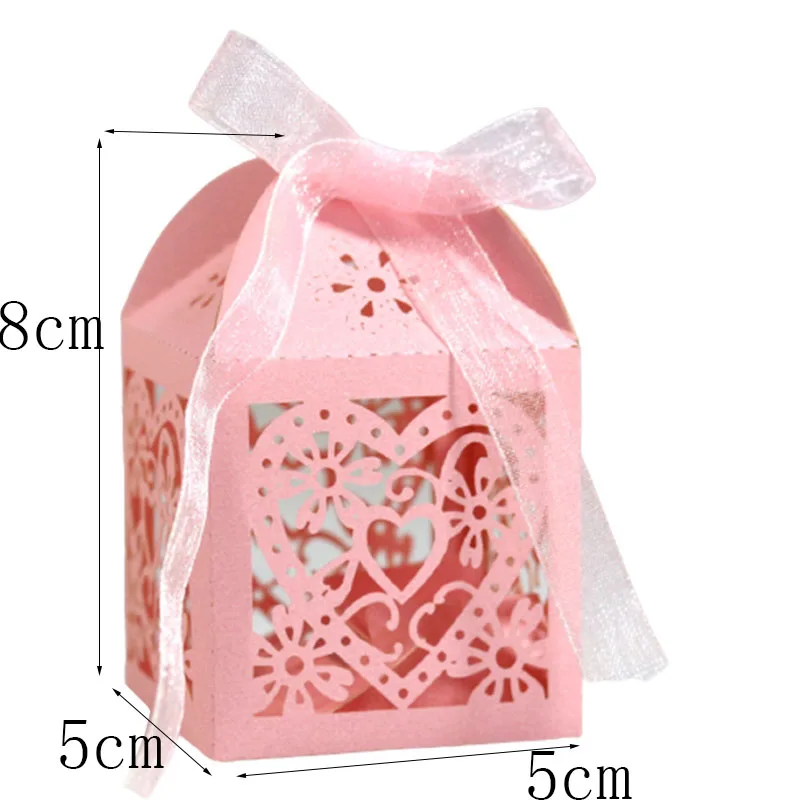 10 шт. цветком влюбленной Герат лазерная резка свадебные сувениры подарки коробка