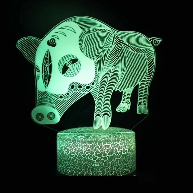 Китайский Зодиак 3D светодиодная лампа 7 цветов Изменение USB 3d светодиодный светильник для ребенка спящий ночной Светильник детский праздничный подарок для подруги - Испускаемый цвет: 7 Colors Changeable