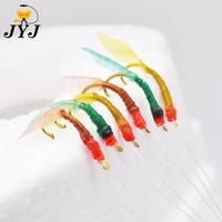 5bags jyj 2020 no 714 colorful string hooks with 6 rubber fishhooks for carp fishing pesca luminous combination fishing hooks