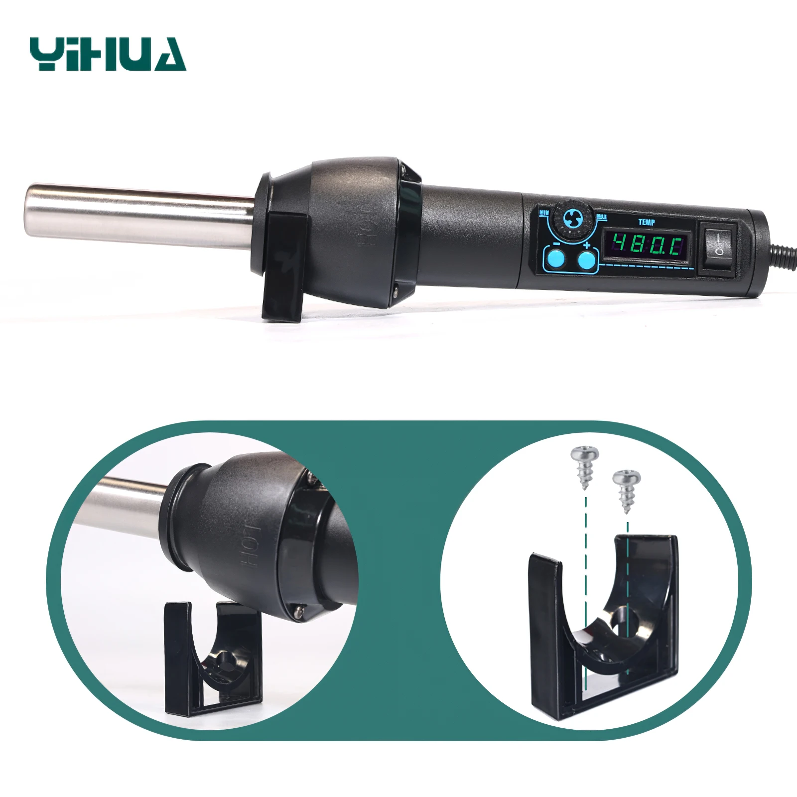 

650W YIHUA 8858-I Soldering Station Hot Air Soldering Iron LCD Digital Display Welding Station For SOIC CHIP QFP PLCC BGA