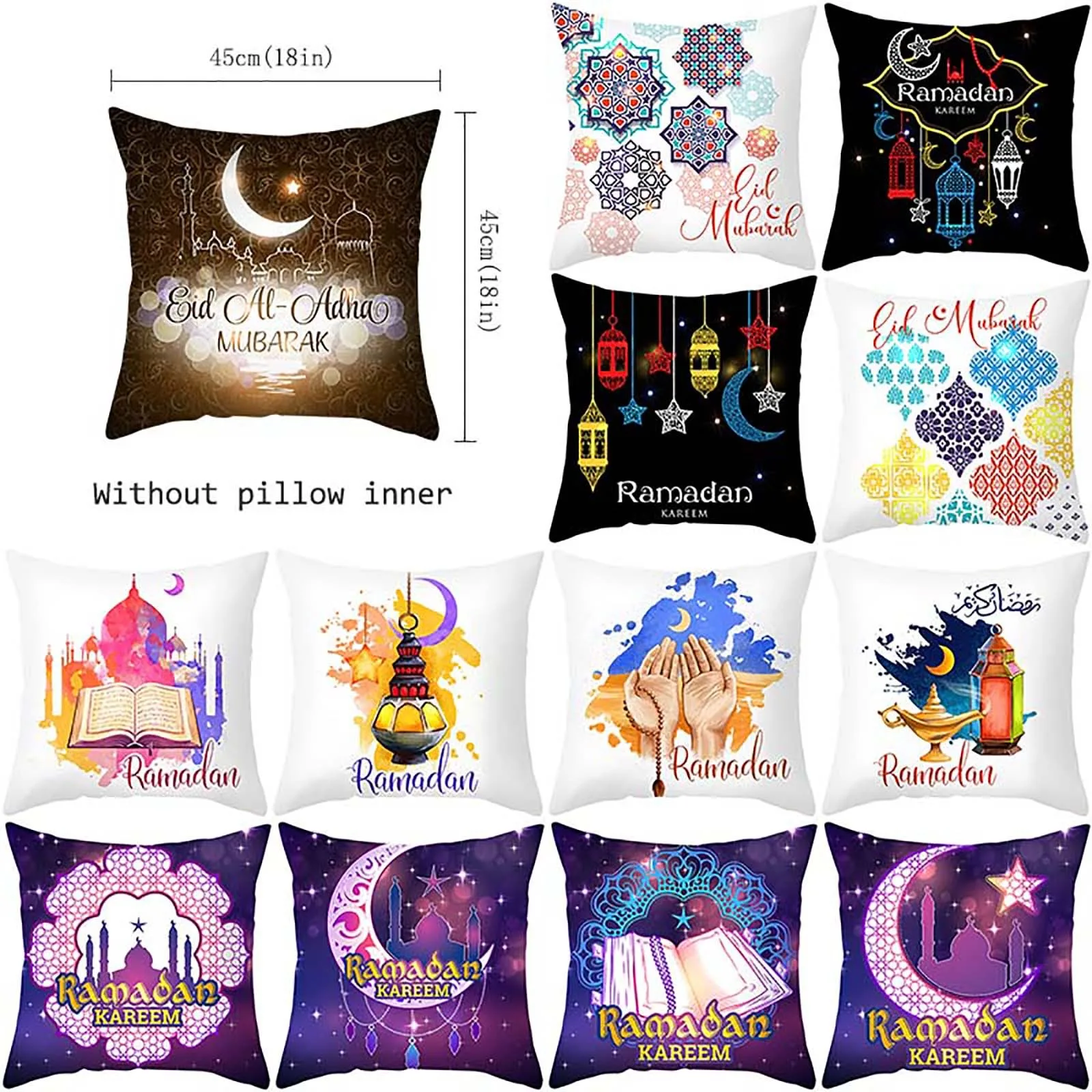 

Muslim Ramadan Pattern Polyester Cushion Covers 45x45cm Decorative Christmas Pillow Cases Cover Home Decor Sofa Pillowcase#p30