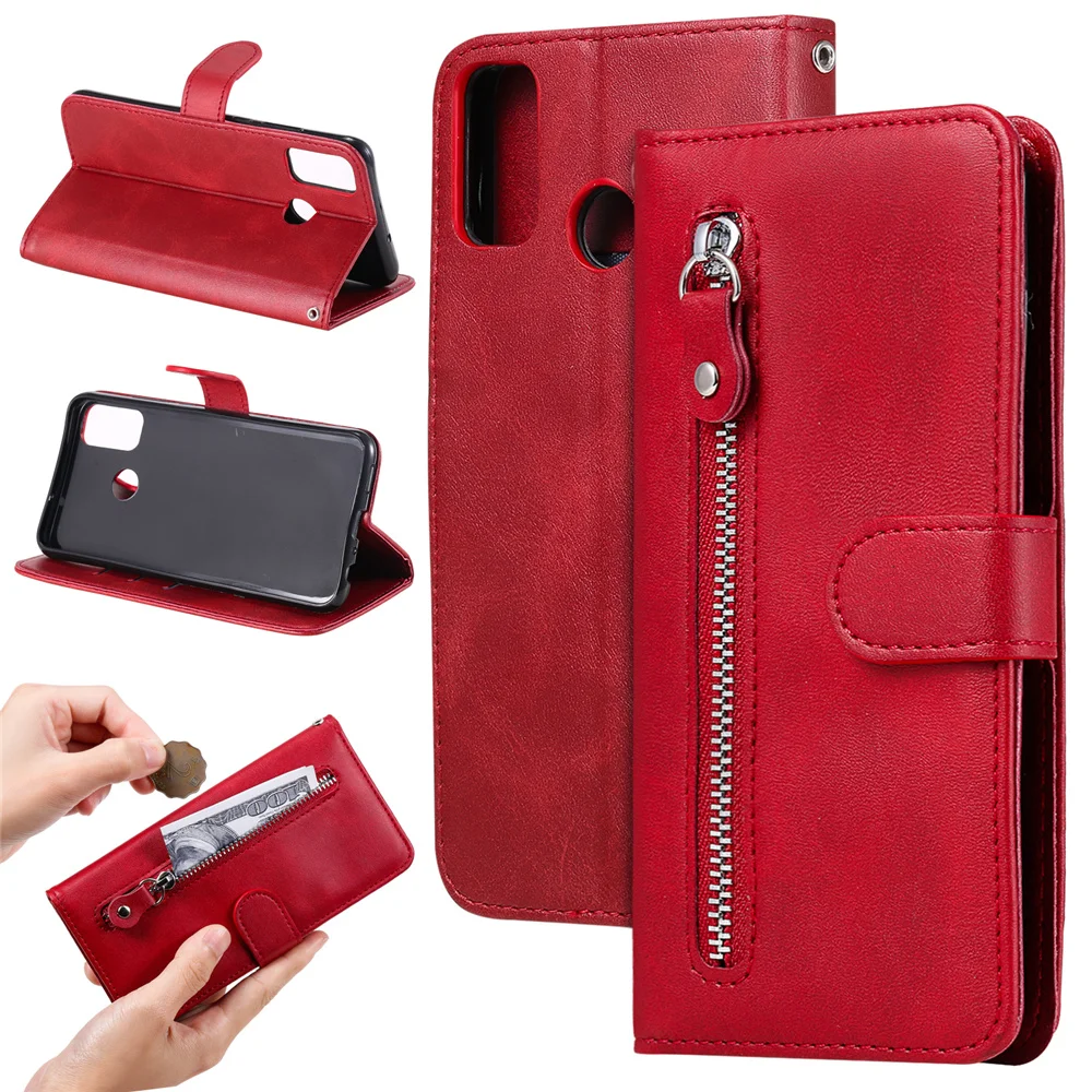 

Fashion Leather Zipper Case for Huawei P smart 2021 Y7A P40 Pro Y5P Y6P Y7P Nove 7 SE Honor 10X 9X Lite Flip Wallet Phone Cover