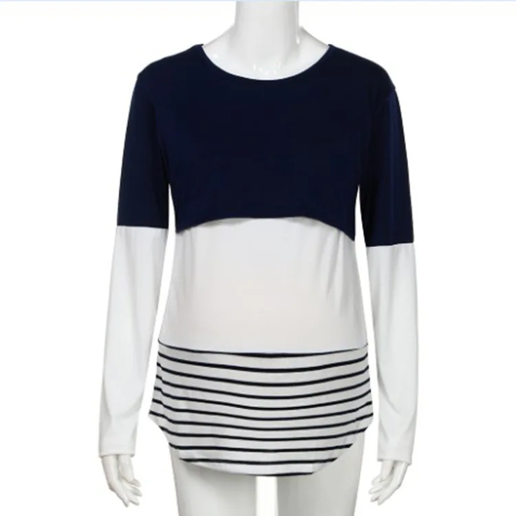 

Fashion Women Maternity Clothes Breastfeeding T-shirt Nursing T-shirt Pregnant Striped Long Sleeve T-shirts