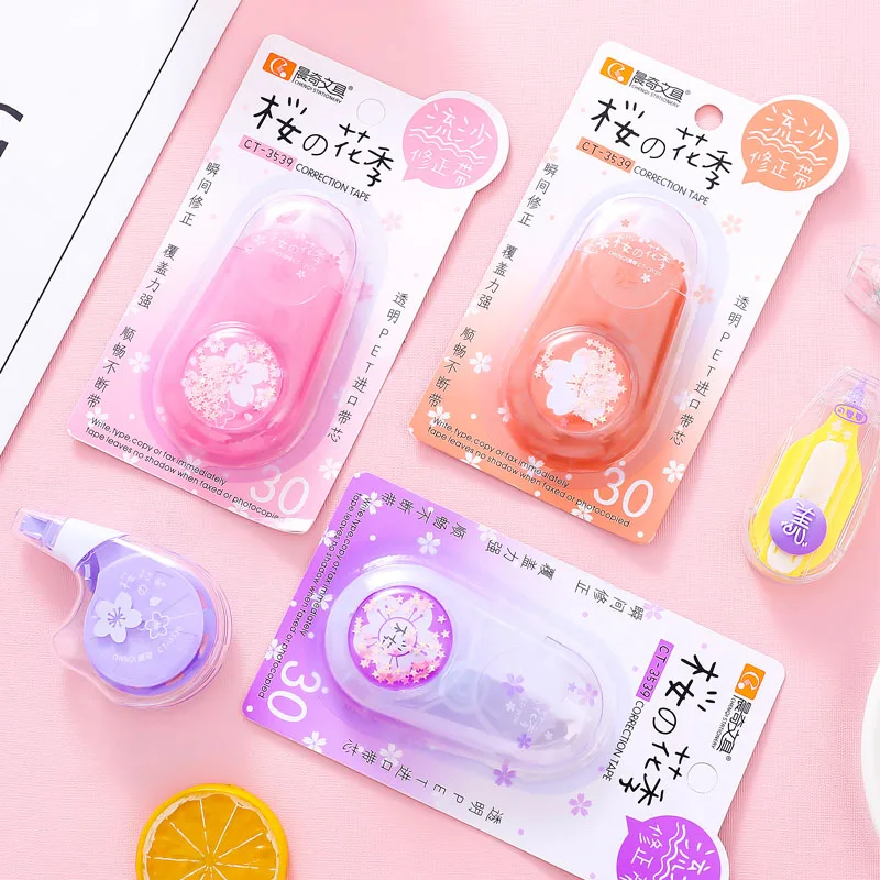 1 шт. милая Корректирующая лента Kawaii Cherry милый пластиковый корректор с буквами