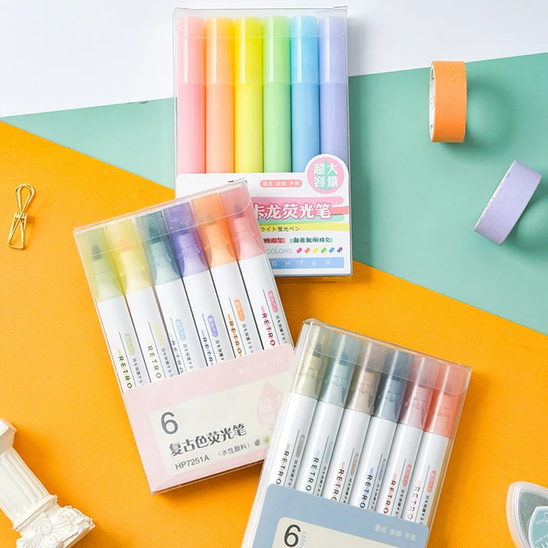 

6 Color/set Paint Pen Paint Marker Painted Decoration DIY Album Art Drawing Highlighter Paint Markers Office Supplies Pens