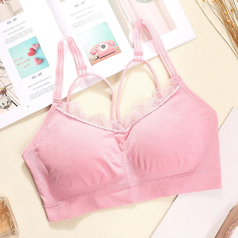 

3D lace Sexy Lingerie Seamless Sport Bra Backless Strapless Top Bra Push Up Bralette Brassiere Women Underwear back wrapped bra