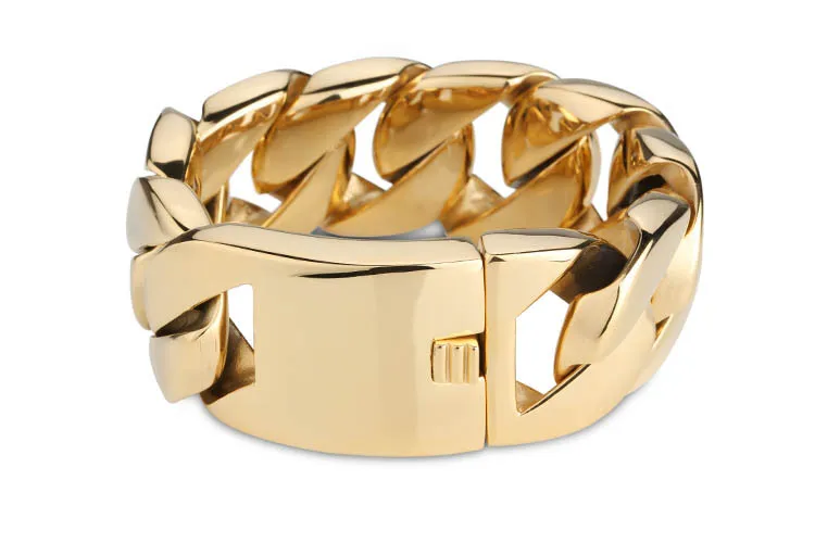 

Titanium steel bracelet New gold-plated thick fashion atmosphere men's titanium steel bracelet jewelry
