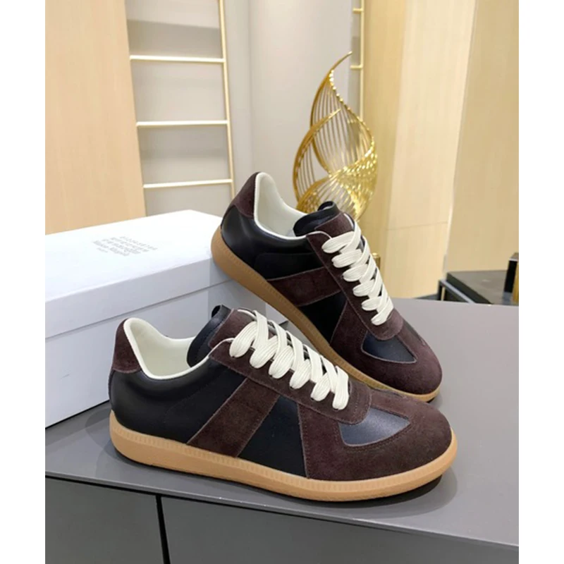 

Zapatillas de deporte de alta calidad para hombre y mujer, de marca de cuero, patinetas deportivas, MM6, Margiela Retro, zapatos