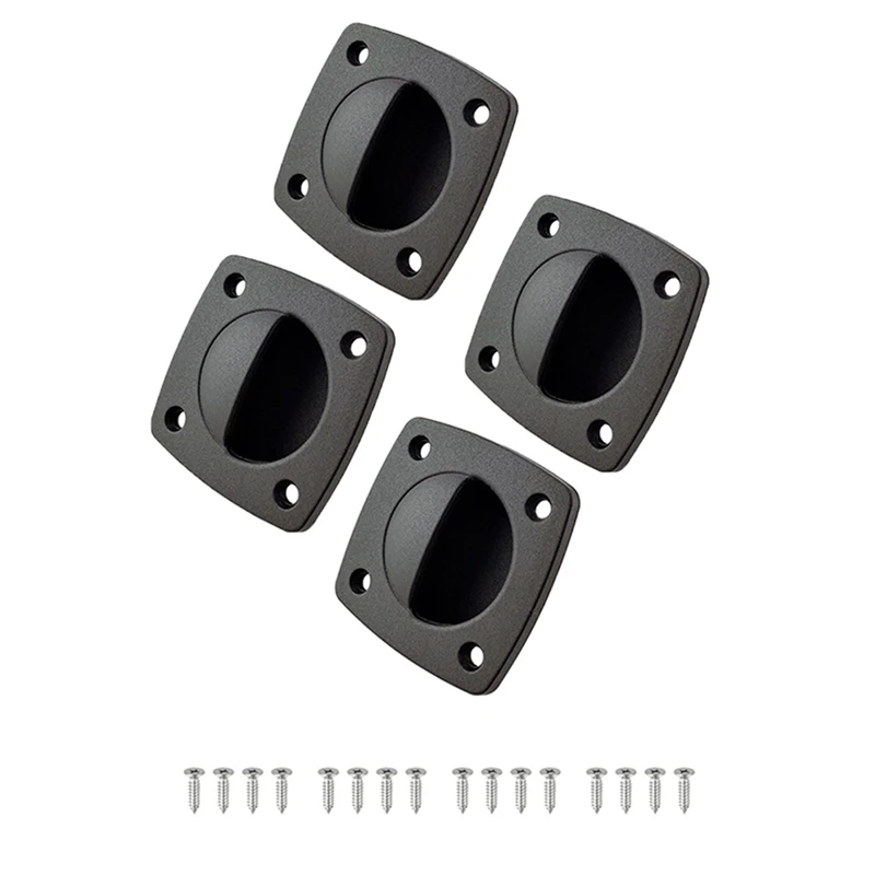 Черная нейлоновая Встраиваемая ручка для раздвижной двери Вытяжная квадратная