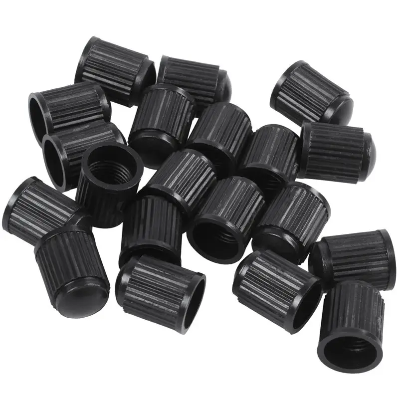 

20pcs Plastic Bike Bicycle Valve Dust Caps Car Van Motorbike Tyre Tubes Black