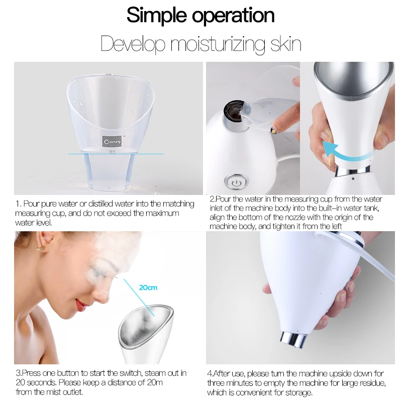 

Ionic Nano Facial Steamer Deep Cleansing Hot Steamer Facial Beauty Machine Herbal Facial Steamer