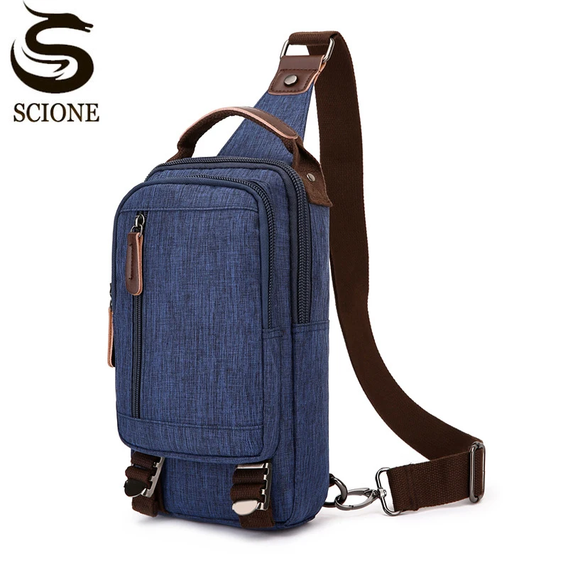 

Multifunction Messenger Chest Pack Men's Shoulder Bag On Short Travel Anti-theft Shoulder Nylon Small Sling Male Backpack XA864M