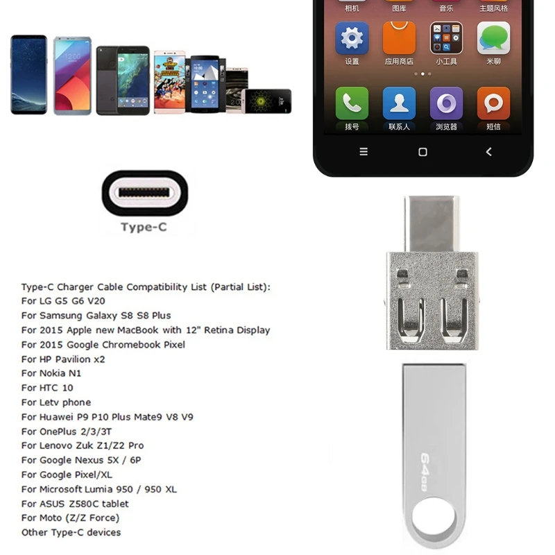 Переходник с Type C на USB 2 0 Hub адаптер OTG для Macbook Samsung S9 S8 Xiaomi 5 6 | Компьютеры и офис