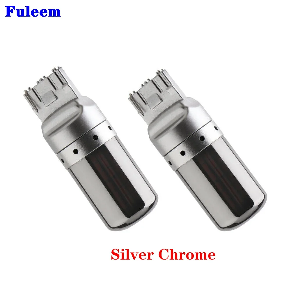 Fuleem 2 шт. серебро хром светодиодные лампы Скрытая нет Hyper Flash T20 7440 992 для спереди и