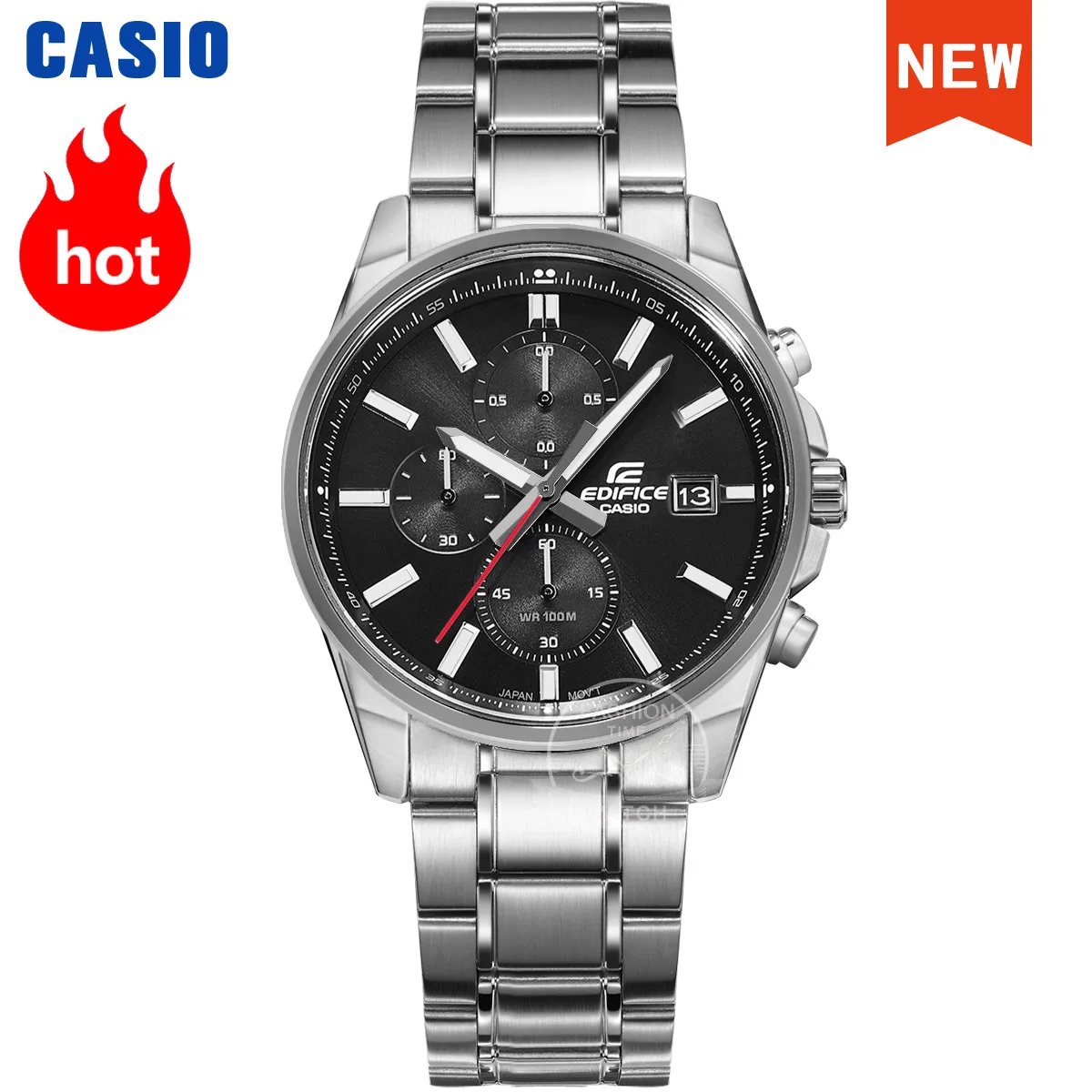 Casio Edifice-reloj de cuarzo deportivo para hombre, cronógrafo de lujo con temporizador, resistente al agua, 100m, EFV-610D-1A