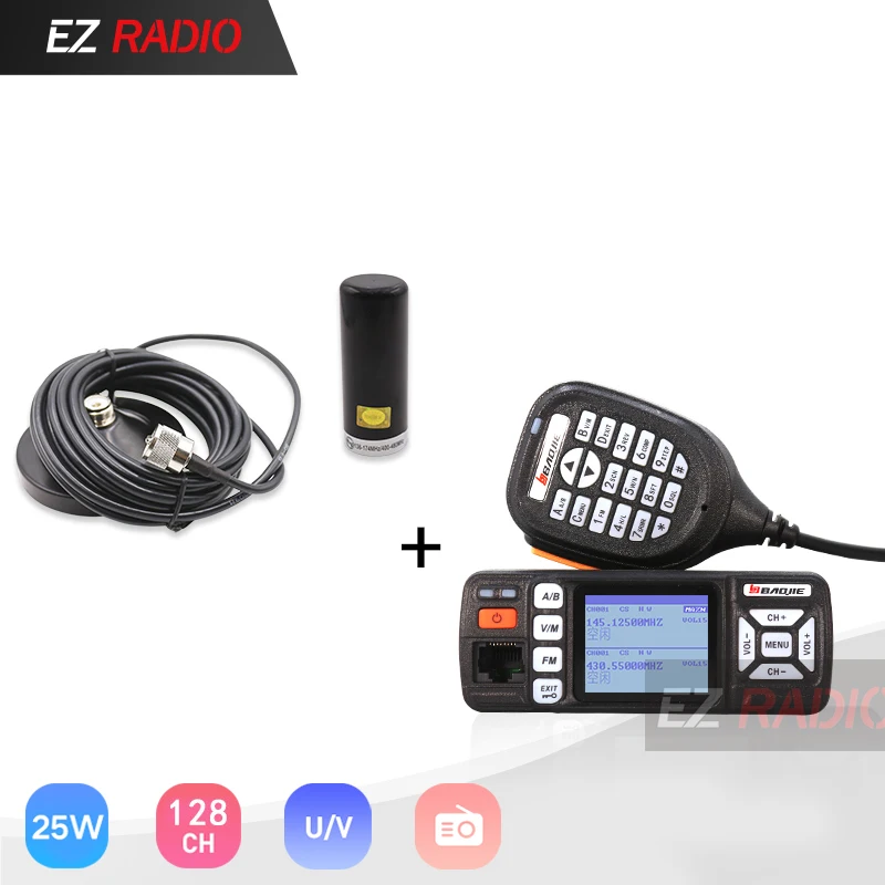 Mini Antenna Baojie BJ-318 автомобиля иди и болтай Walkie Talkie радио двухдиапазонный УКВ UHF Мобильная радиосвязь 20/25 Вт иди и болтай Walkie Talkie “иди и 10 km автомобильные радио 10 км обновление BJ-218 Z218 - Цвет: Mini Antenna