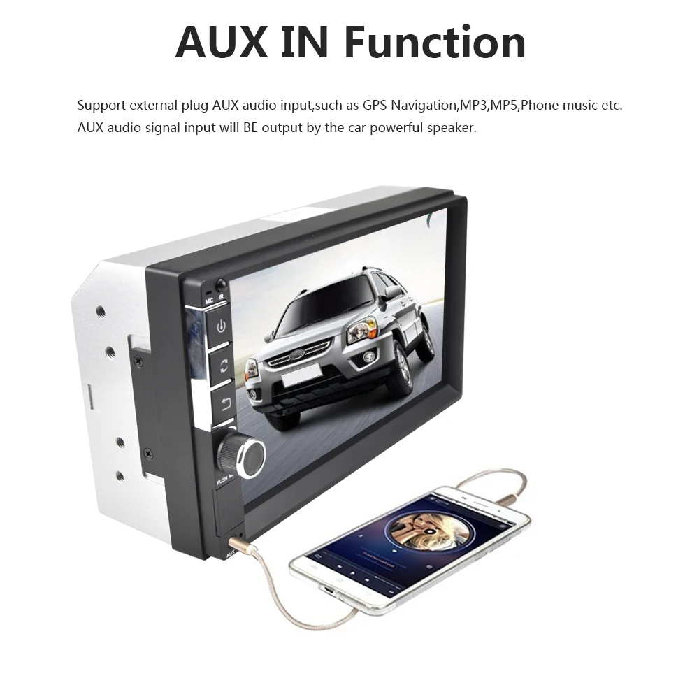 AMPrime 2 din автомобильный радиоприемник " автомобильный мультимедийный Bluetooth Mirrorlink аудио стерео радио FM USB AUX MP5 плеер с задней камерой аудио