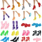 Оптовая продажа, 22 пары, обувь для кукол, ботинки смешанного стиля, босоножки на высоком каблуке, балетные тапочки на плоской подошве, обувь для куклы Барби, аксессуары для игрушек