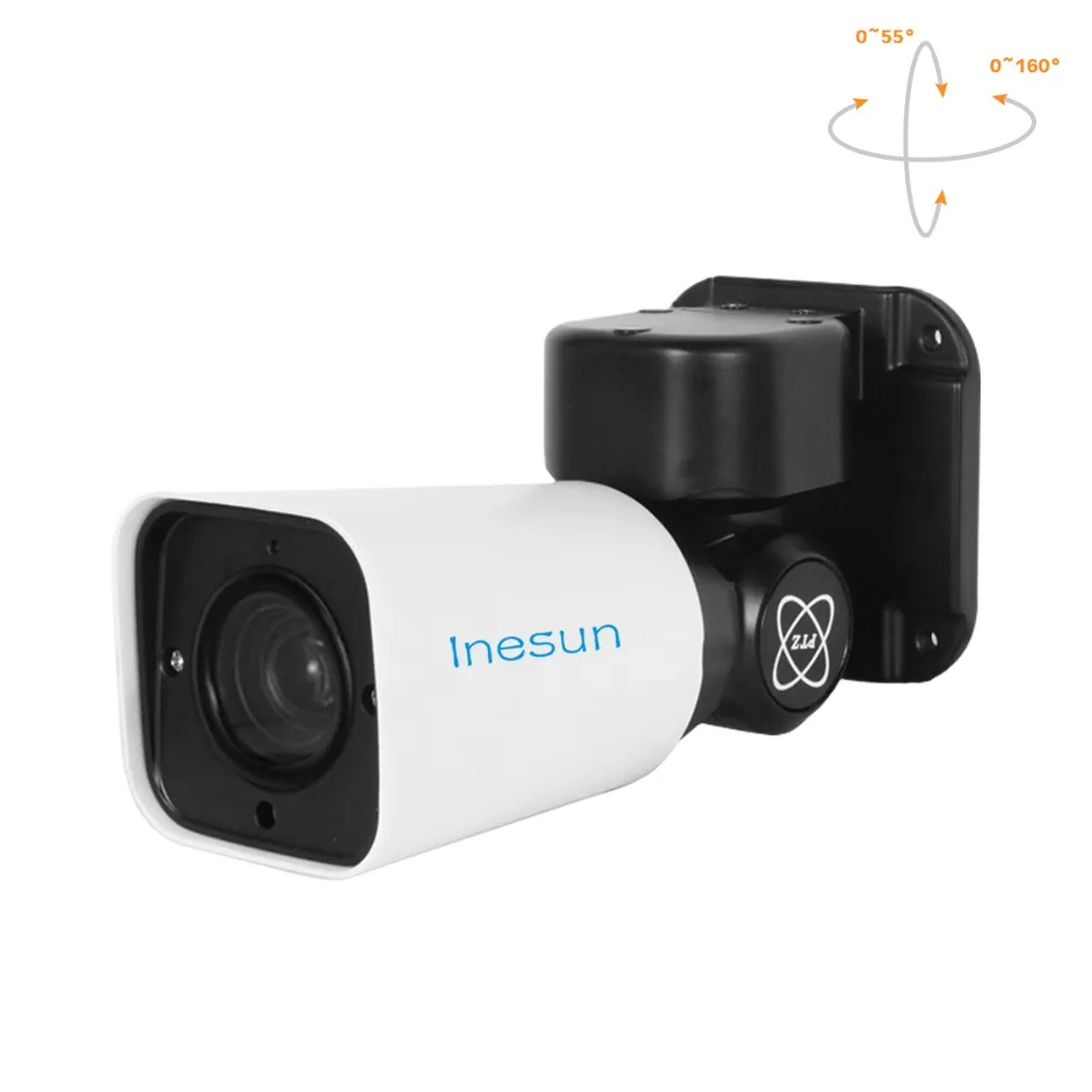 Inesun 2MP/5MP супер HD Мини PTZ IP камера Открытый 4X оптический зум PTZ камера H.265 120ft ИК ночного видения P2P Onvif Водонепроницаемый