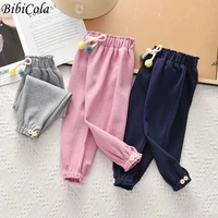 bibicola girls loose casual pants korean childrens baby stretch cotton radish pants spring and autumn new sweatpants