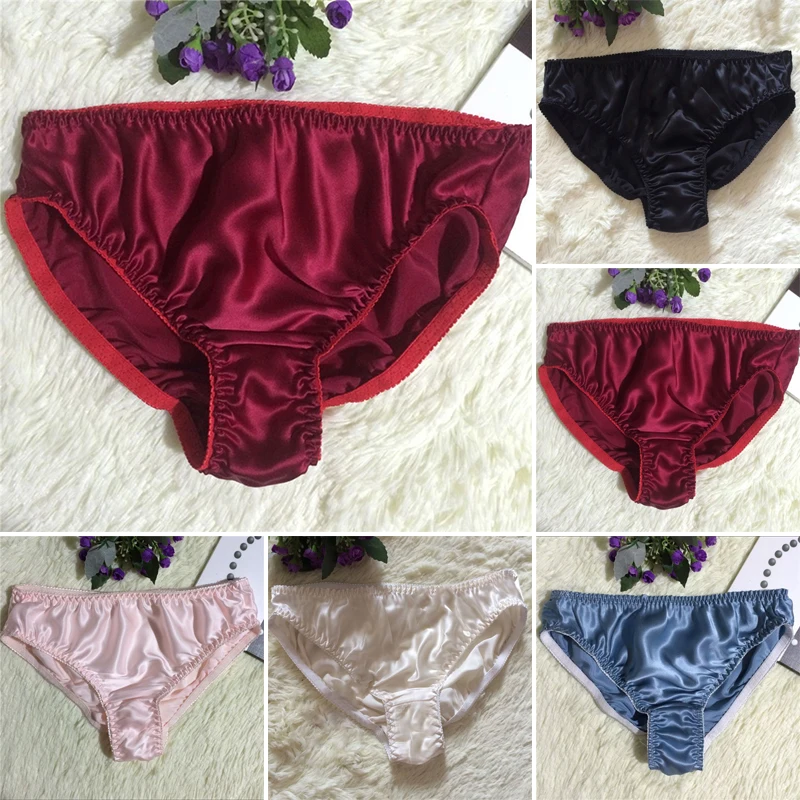 Women briefs Sexy Ultra-thin 100% Silk Briefs Breathable Comfortable Large Size ladies panties |