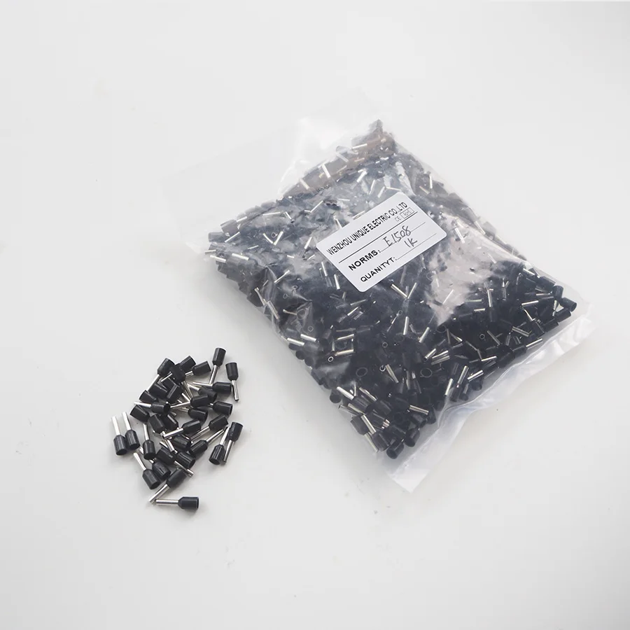 1000 шт. изолированные обжимные клеммы для проводов E1508 электрические однолинейные