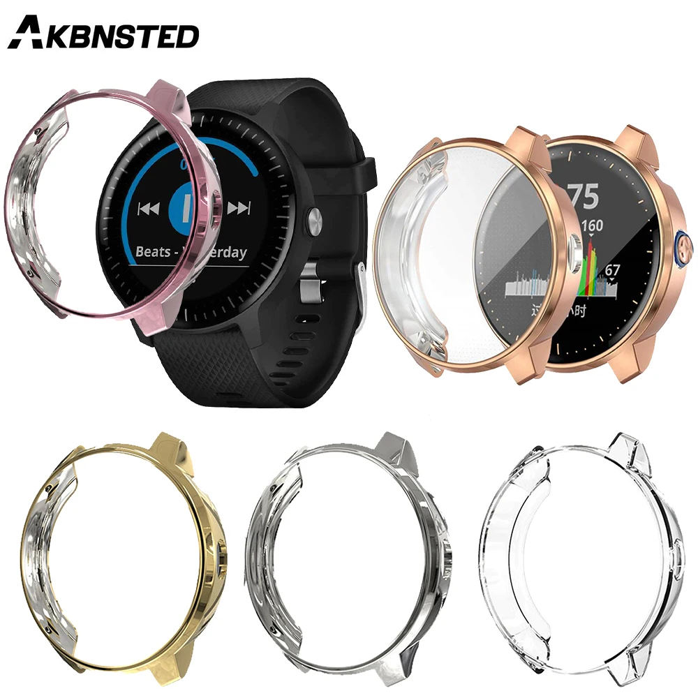 

AKBNSTED ТПУ покрытие мягкий силиконовый защитный чехол для Garmin Vivoactive 3/Vivoactive 3 музыка Смарт часы замена часы Чехол