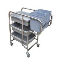 receiving car receiving car restaurant trolley stainless steel kitchen hotel tableware waste cans receiving