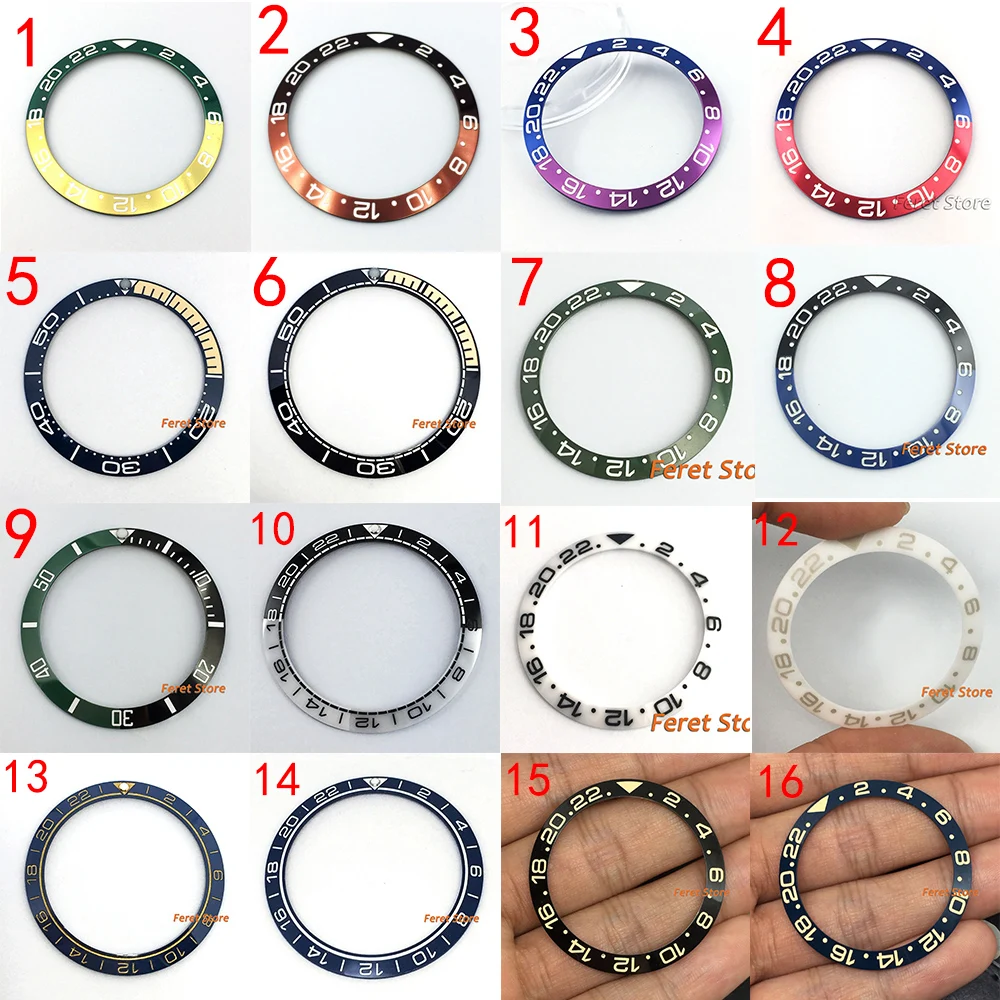 

new 38mm bezel Watch accessories fit GMT automatic 40mm men's watch bezel fit parnis watches