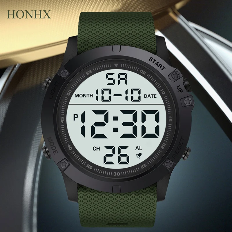 

Simple Silicone Strap Men Sport Watch 2021 Luxury Luminous Led Digital Wristwatches Male Minimalist Big Dial Waterproof Clock