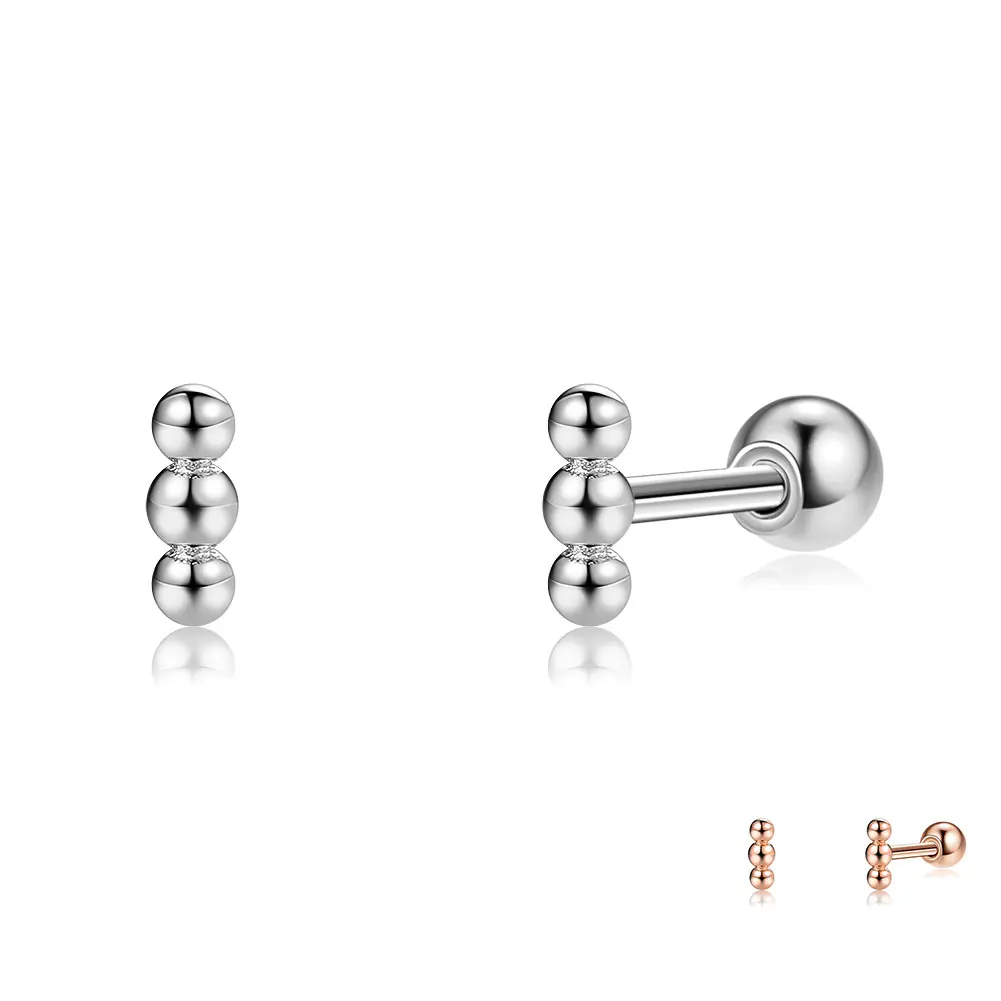 

SILVERHOO 925 Sterling Silver Stud Earrings For Women Rose Gold Color Small Earring Wear Comfortable Party Fine Jewelry