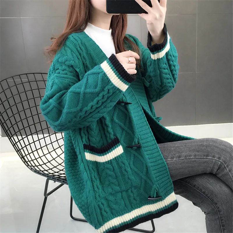 Женский трикотажный кардиган с V-образным вырезом 4 цвета