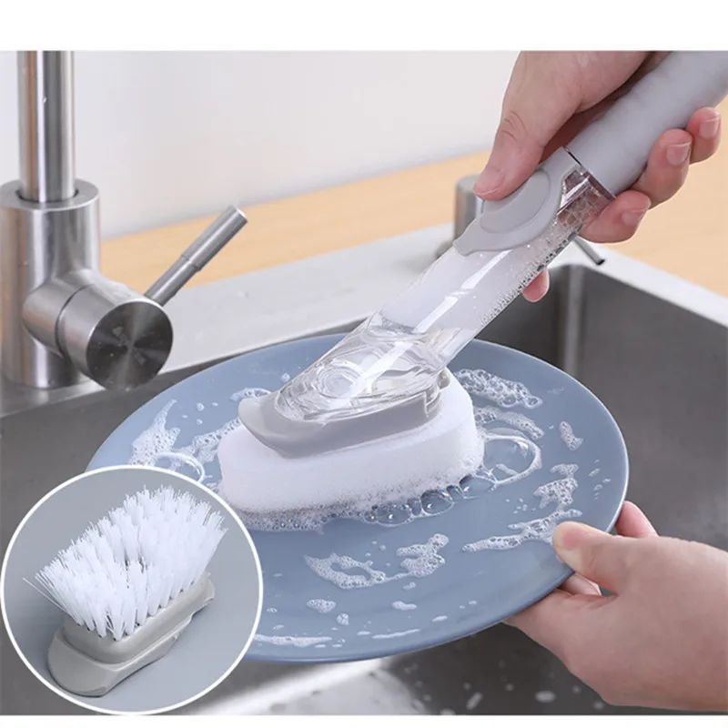 Чистящая щетка Скраб для мытья посуды кухонная губка жидкости двойного