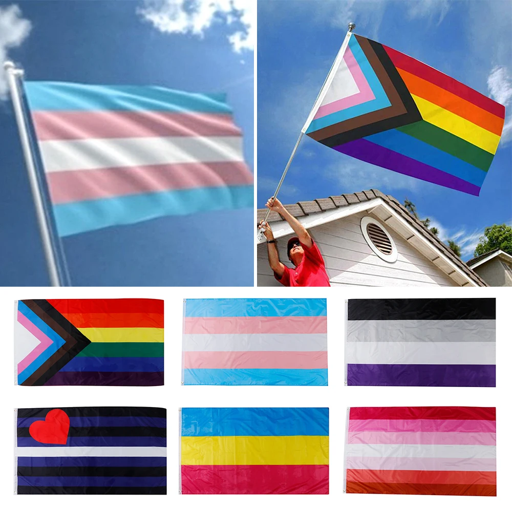 Яркий радужный флаг 3x5 футов яркий баннер для геев лесбиянок транссов домашний