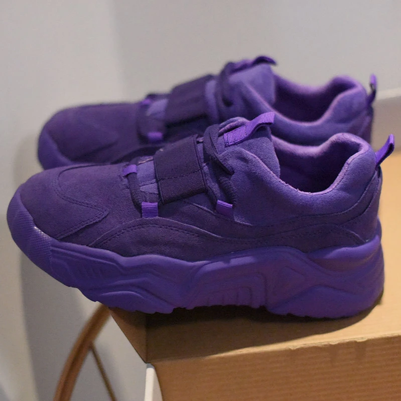 

Purple Shoes Winter Sneakers for Women Genuine Leather Platform Sneakers Black Shoes 2021 Spring Casual Shoes Female Comfortable