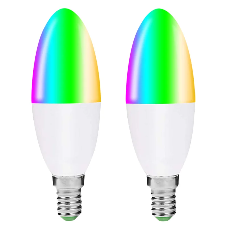 Умный светодиодный E14 канделябр Базовая лампа RGB затемненная разноцветная Свеча