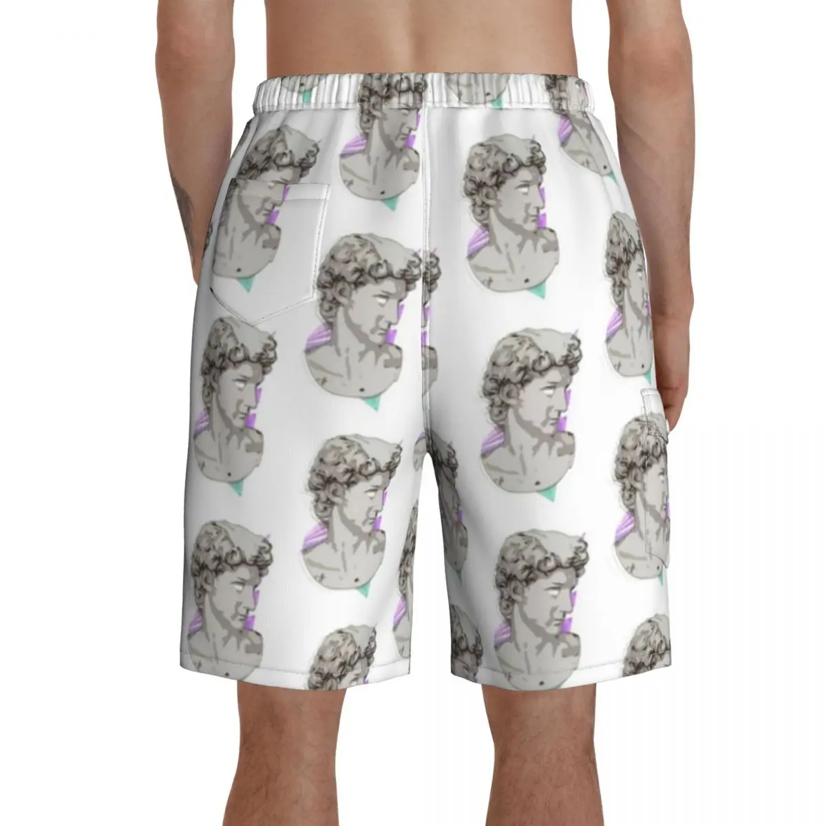 

Michelangelo Board Shorts Men Beach Swimming Trunks Polyester Funny Swim Trunks