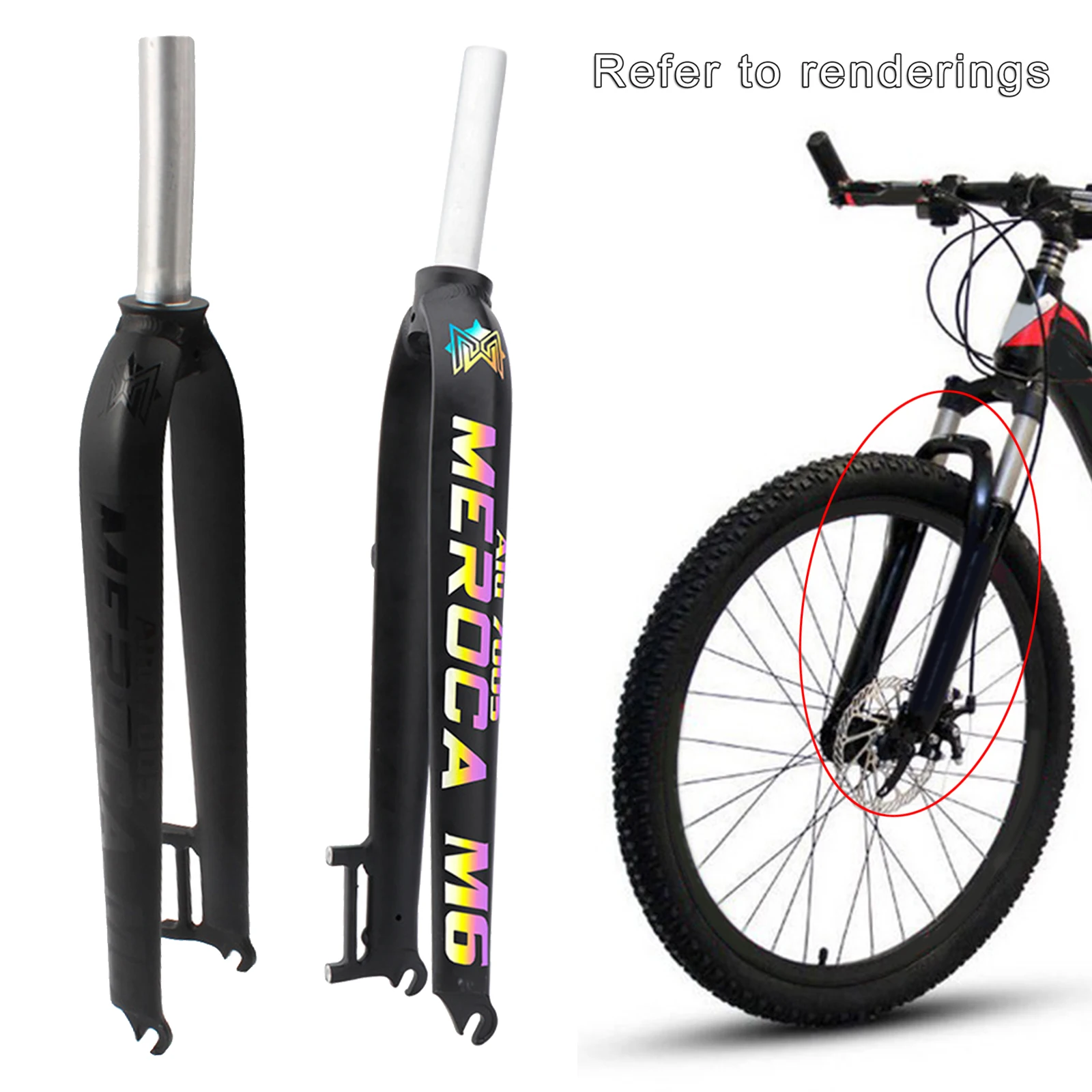 

1-1/8" 26/27.5/29" Aluminum Alloy Rigid Disc Brake MTB Fork Replacement Part