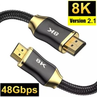 hdmi compatible 2 1 cable 8k60hz 4k120hz ultra high speed 48gbps for apple tv ps4 ps5 8k tv hdtvs projectors xiaomi mi box