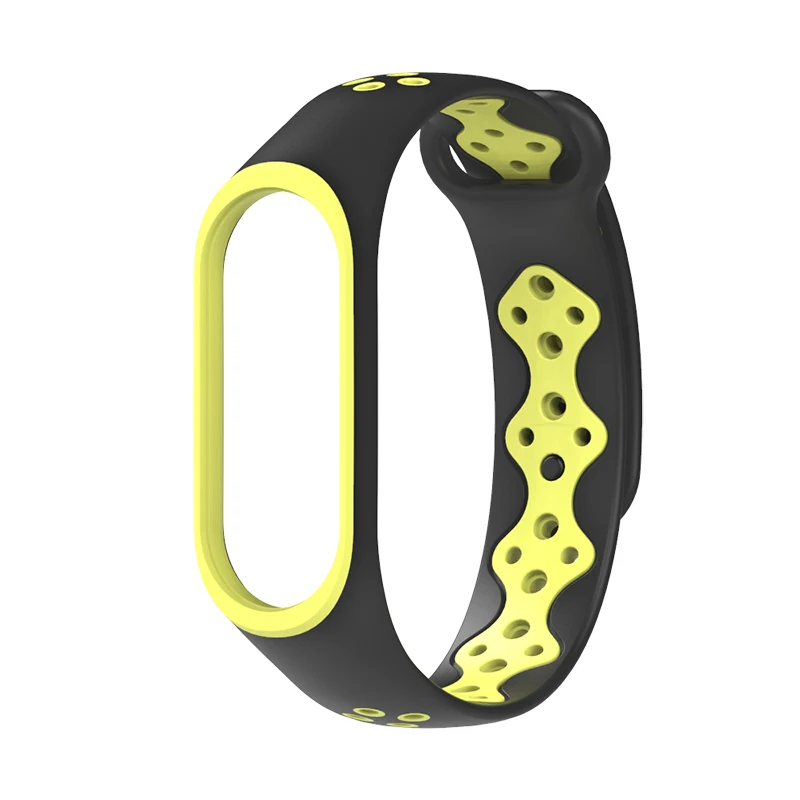 Black green Спортивный браслет для mi Band 3 4, ремешок на запястье, спортивный силиконовый браслет для mi band 4 3, Смарт-часы, браслет для Xiaomi mi band 3 4, ремешок - Цвет: Black green