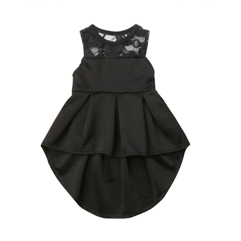 

AA Kids Dresses For Girls Black Sleeveless Lace Mini Dress Toddler Girl Dresses Sundress Princess Party Dress Baby Clothes