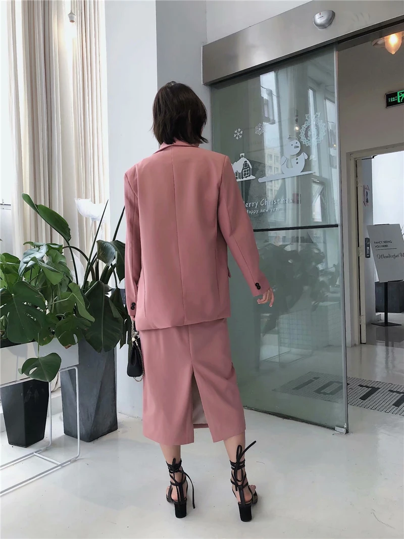 

TMODA617 Za Women 2021 Fashion Office Double Breasted Blazer Coat Vintage Long Sleeve Pockets Female Outerwear Chic Jacket Top