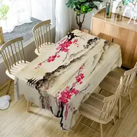 Landscape Mountain Nature Plant Floral Branch Hill Tree Spring Tablecloth