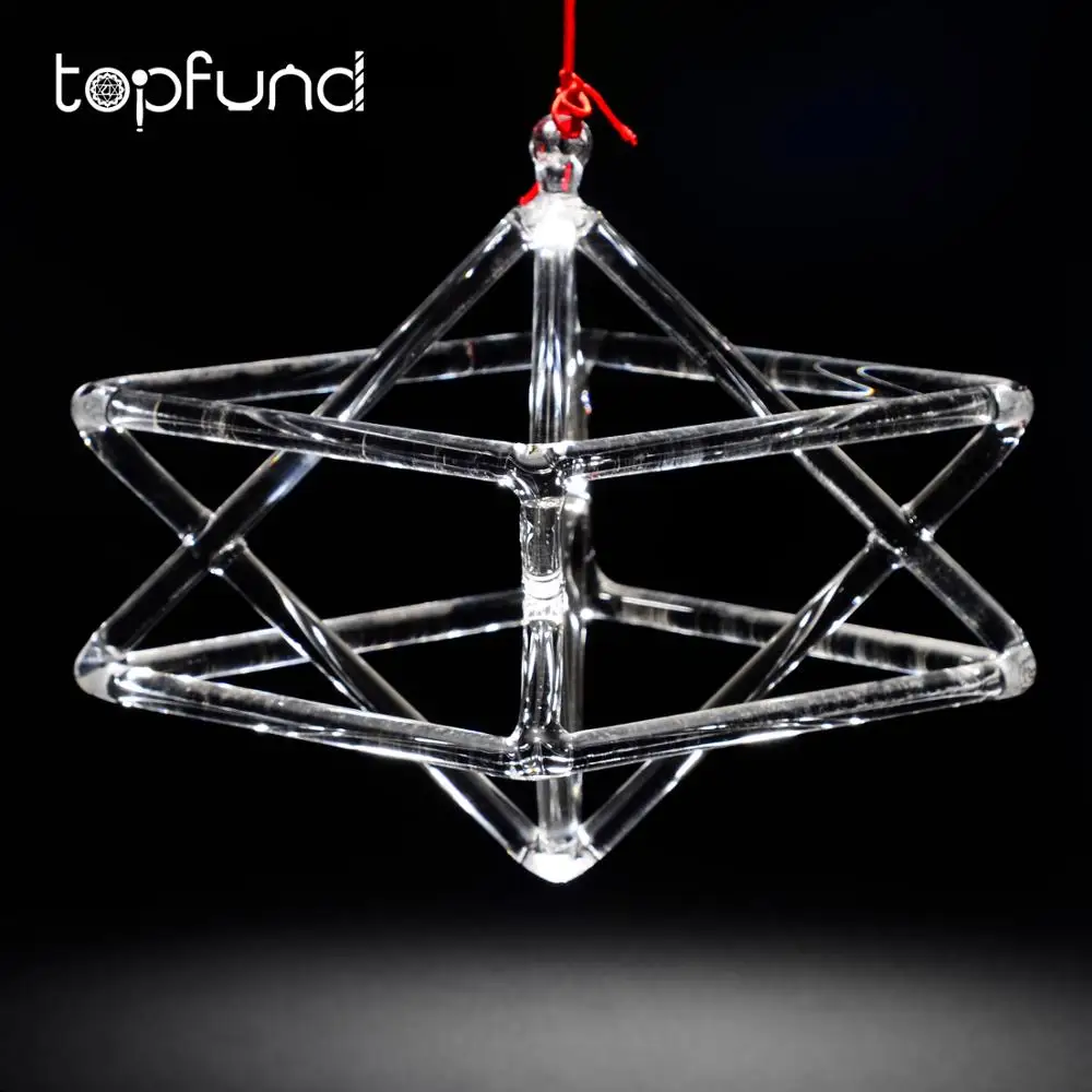 TOPFUND merkaba прозрачные кристаллические пирамиды для исцеления звука 5"