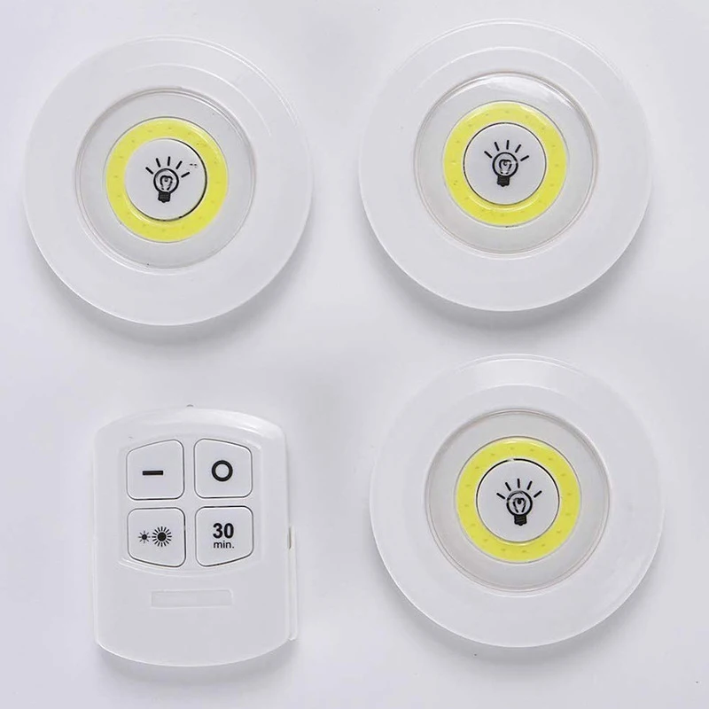 

Newest LED Under Cabinet Light Indoor Tap Remote Dimmable Battery Book Table Night Lamp for Corridor Stair Kitchen loft Lighting
