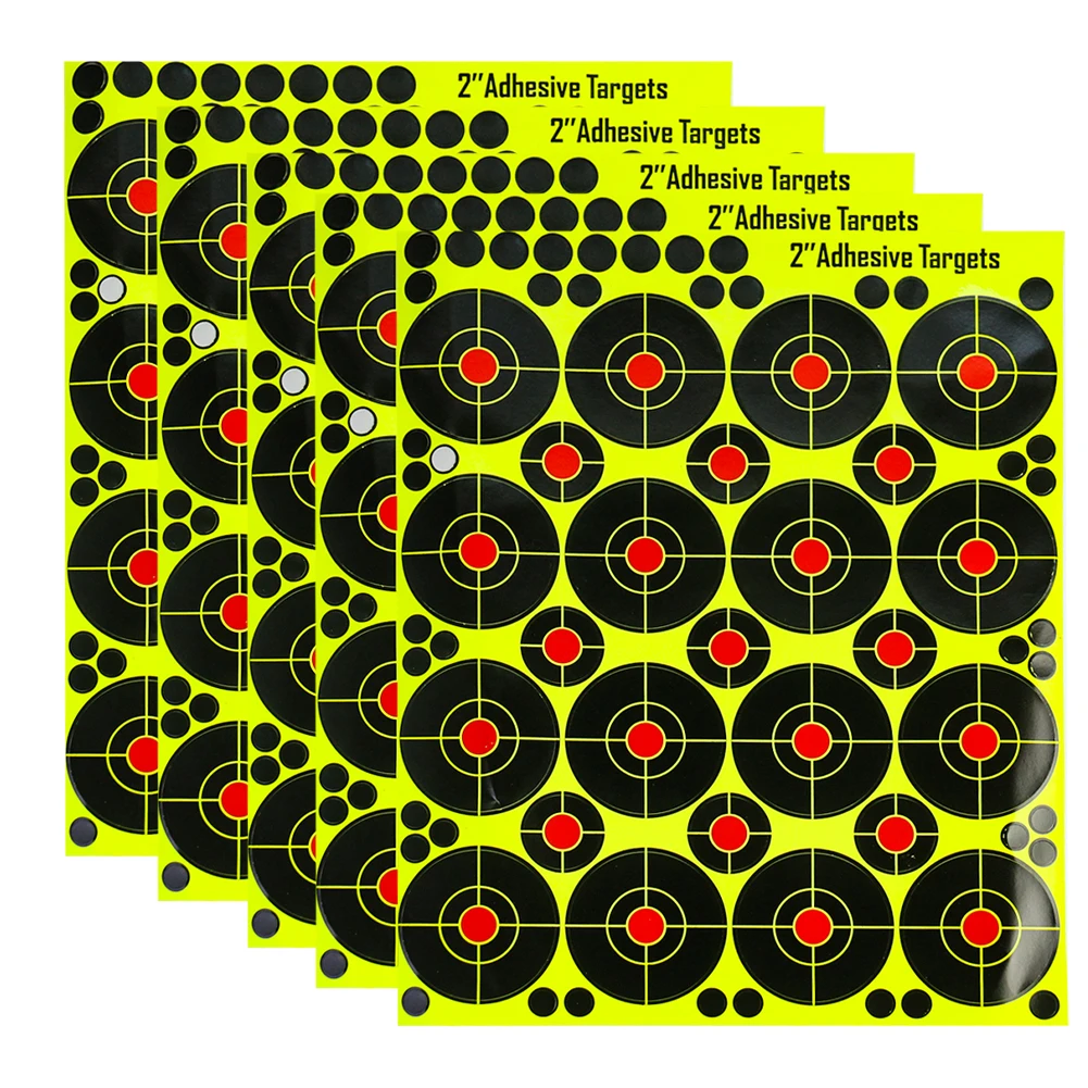 Pegatina de objetivo fluorescente para Rifle, pistola, caza, tiro con arco, flecha, accesorios de entrenamiento, 80 unidades/5 hojas